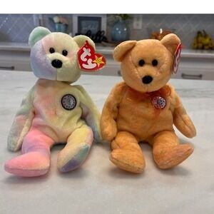 Ty Beanie Babies Birthday‎ & Sunny Bear Plush Set Collectible Toy